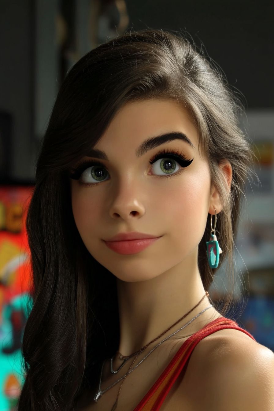 فتاة شابة وجميلة.