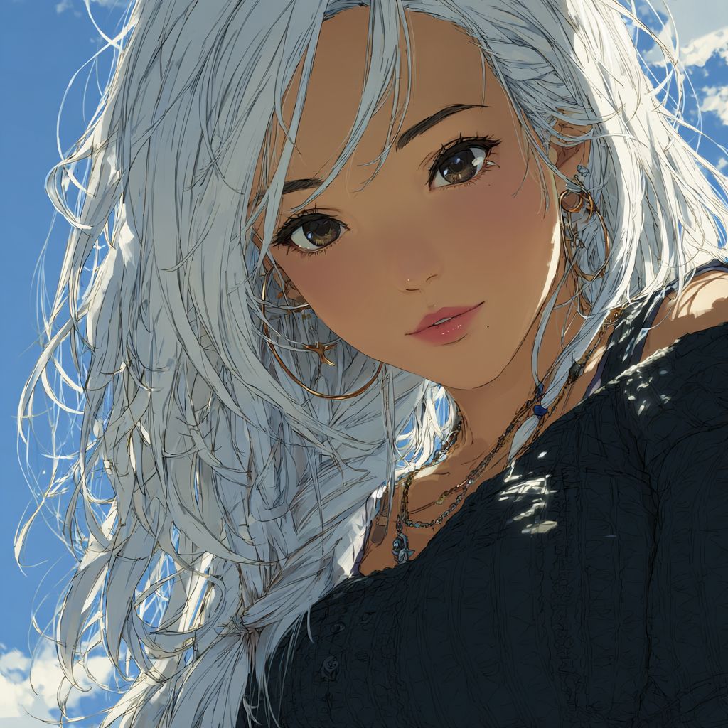 Une jolie fille de 16 ans avec des cheveux blancs