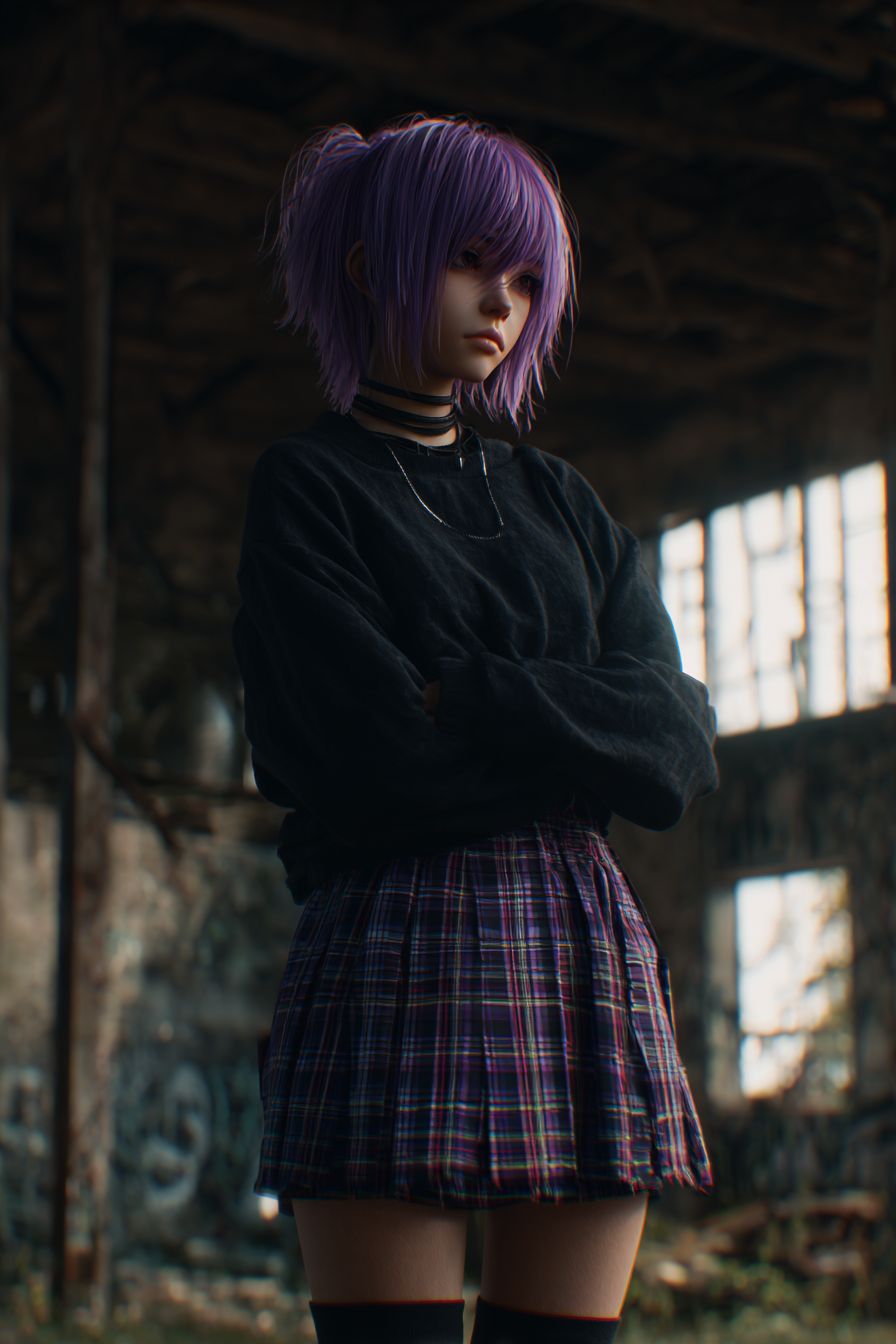 A moody anime girl inspired by Olivia Rodrigo
