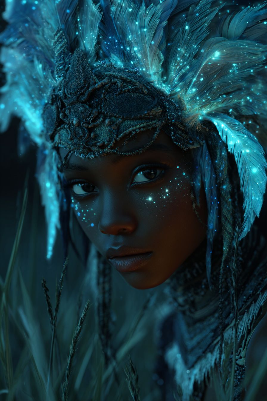Una chica de anime mística inspirada en Lupita Nyong'o