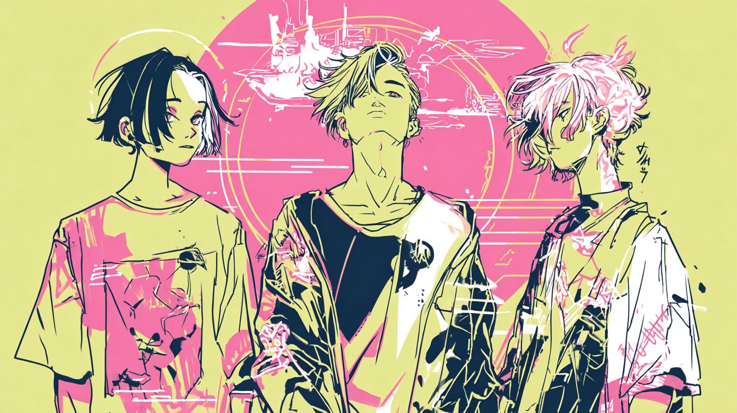 設計一款充滿活力的動漫風格圖形T恤