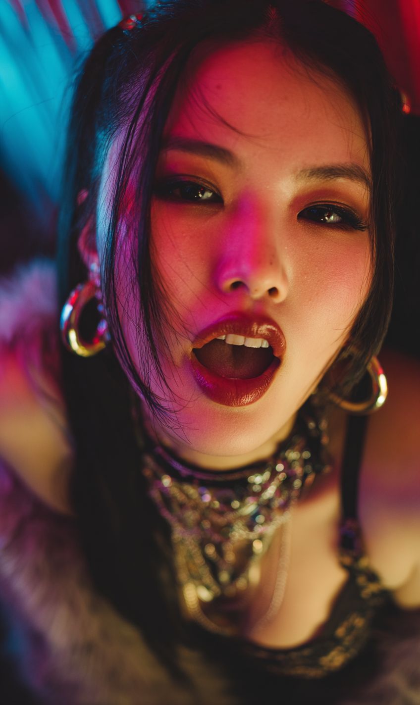 l'image cool d'une fille de fête asiatique