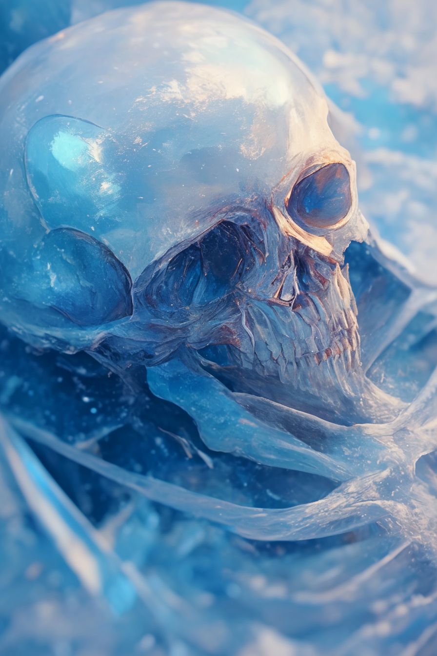 Portrait photography of human skeleton Nami capturing the mesmerizing natural light of Earth's polar regions