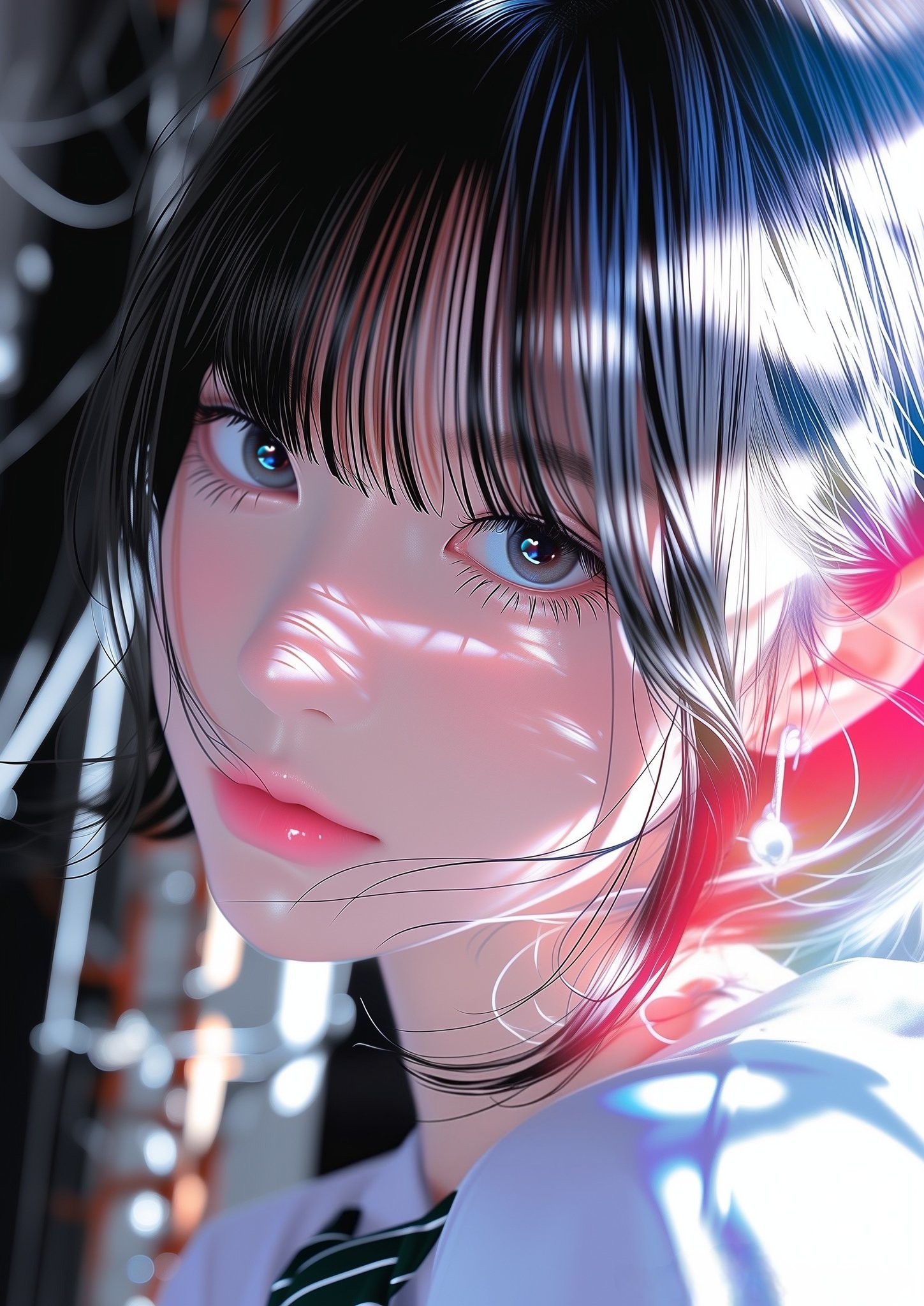 A dark gothic style 2D girl