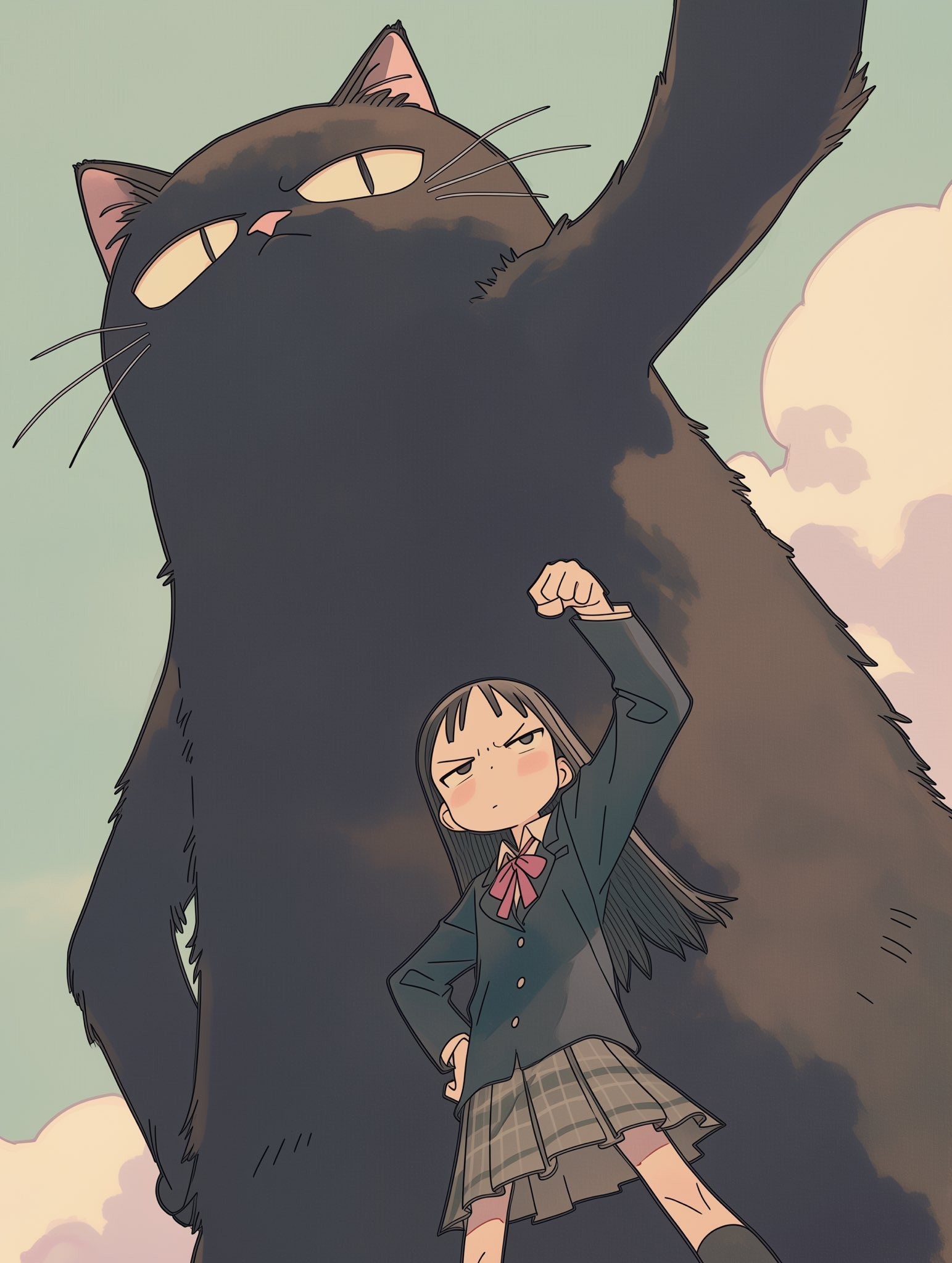 Hochauflösender Hintergrund mit japanischem Anime-Mädchen