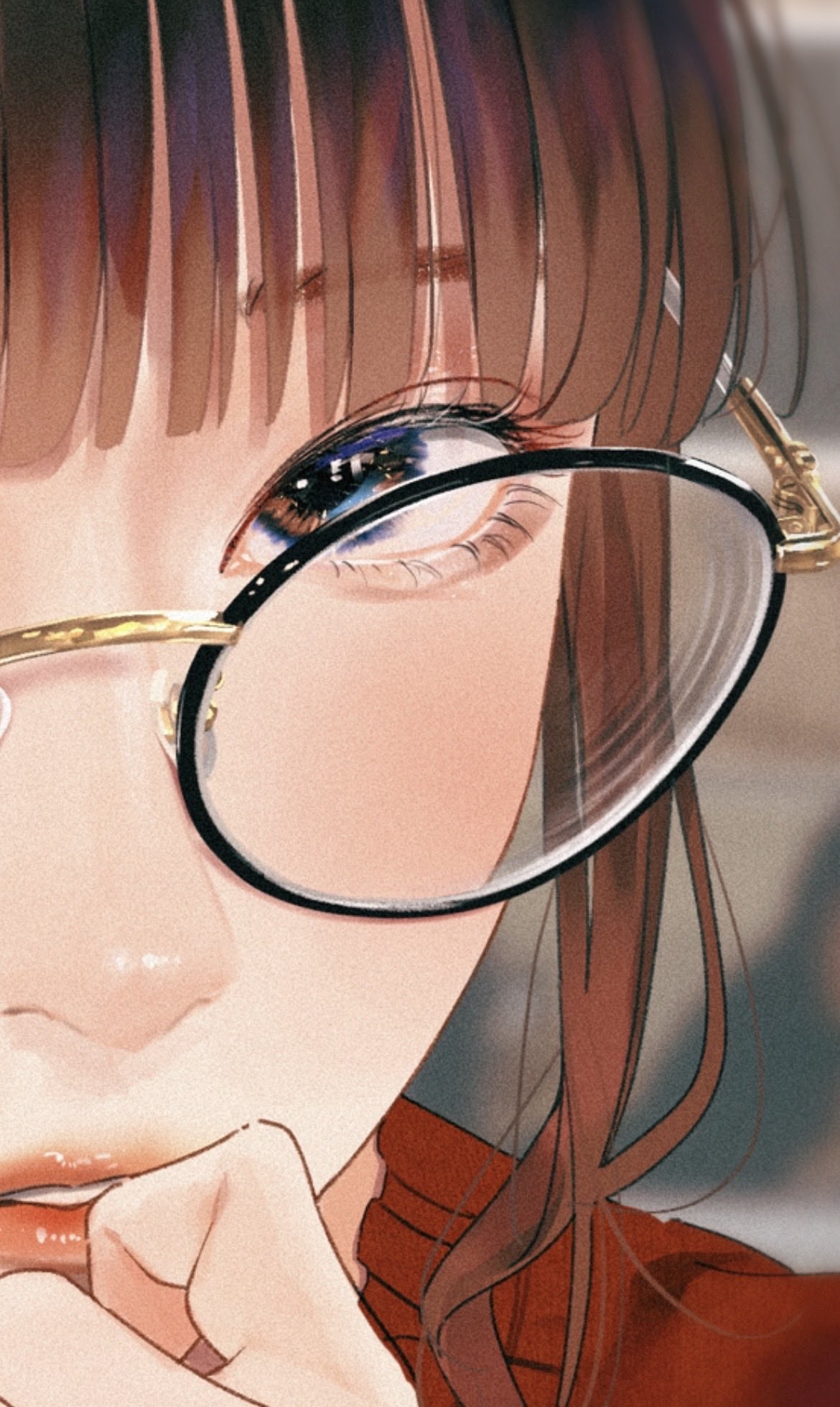 Anime glasses girl illustration