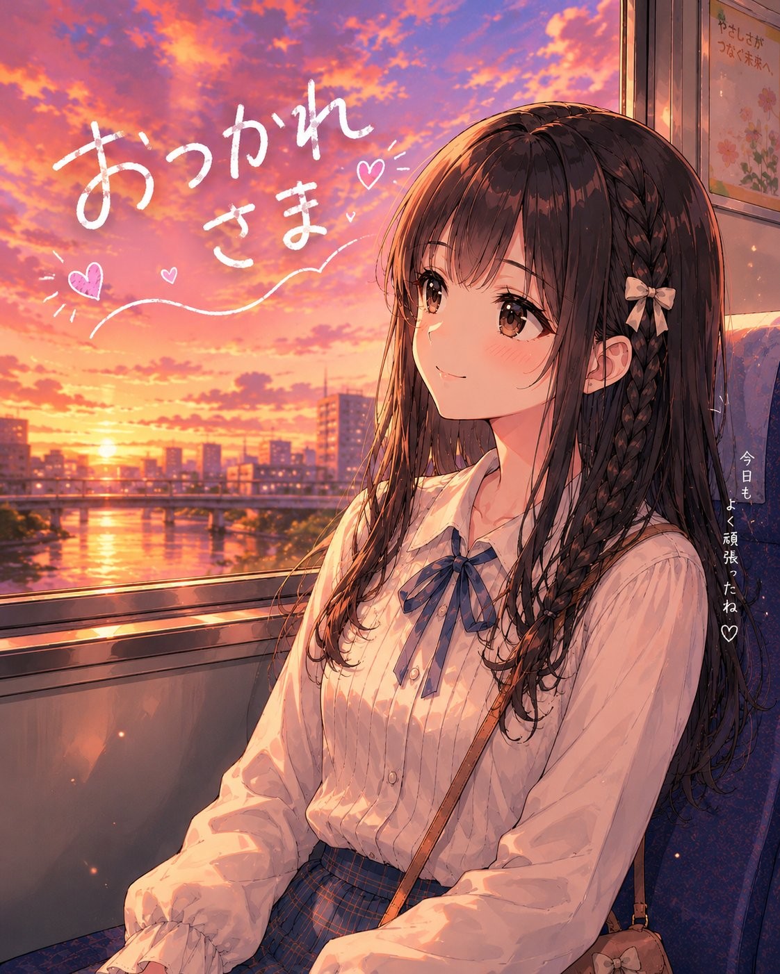 Healed by the evening journey home anime wallpaper