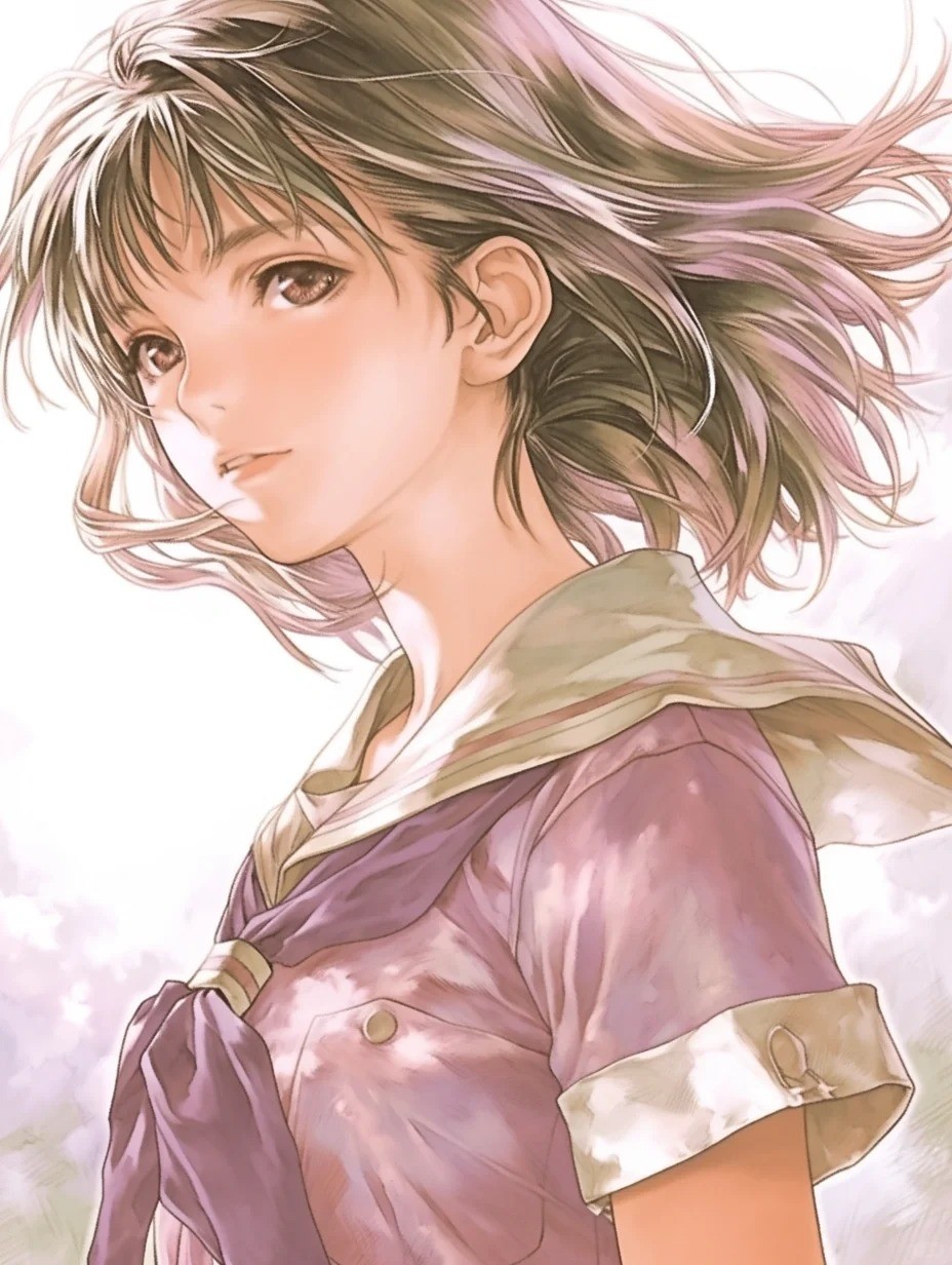 The backlight anime wallpaper features a short-haired girl in a sailor outfit in a dreamy scene