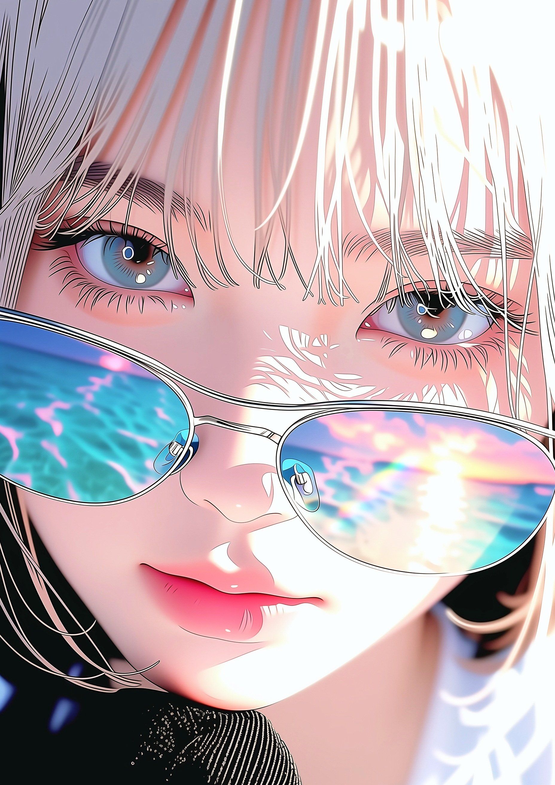 The cyberpunk girl embodies the cool vibe of a futuristic city