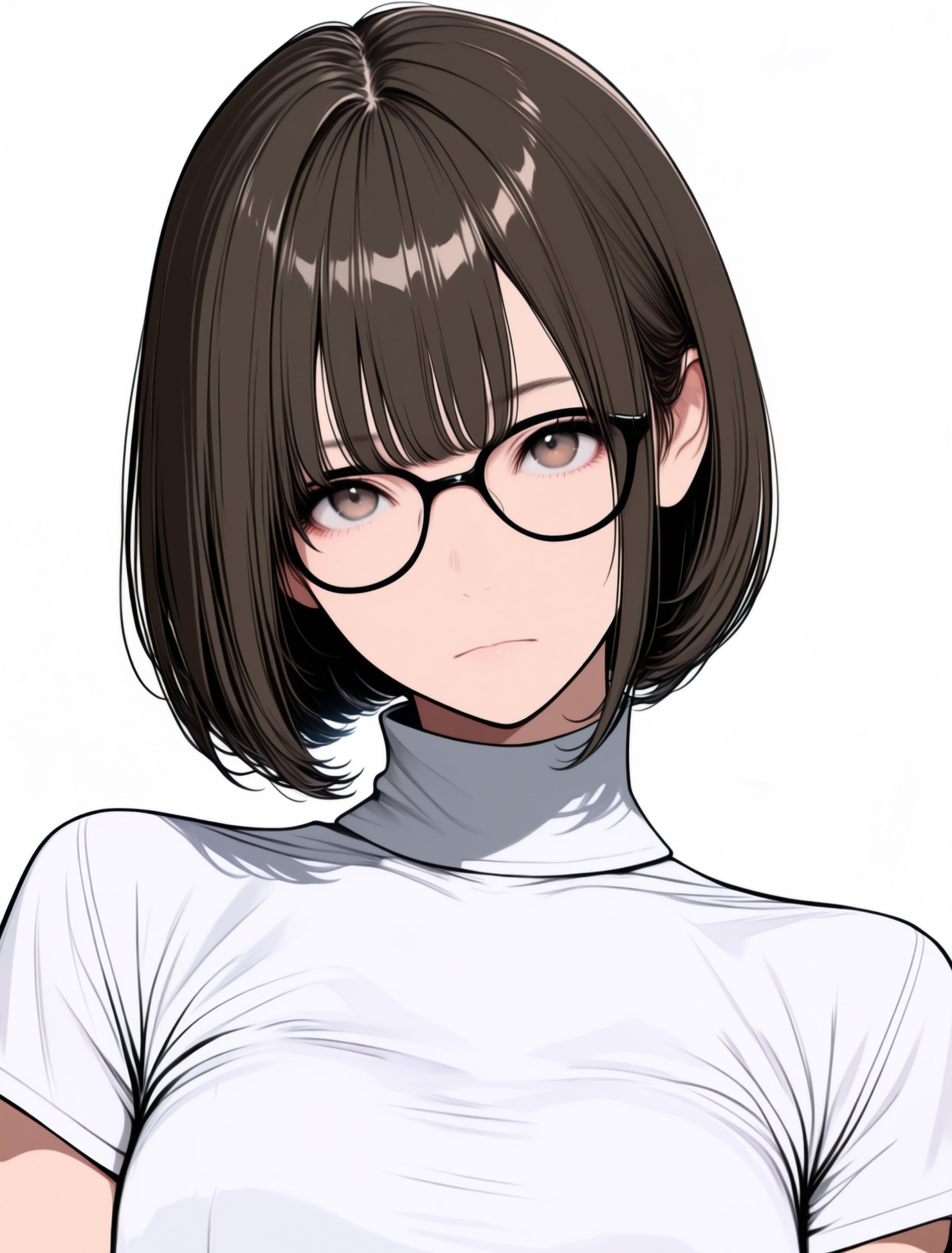 白いドレスを着た5人の二次元少女が廃墟に立っている