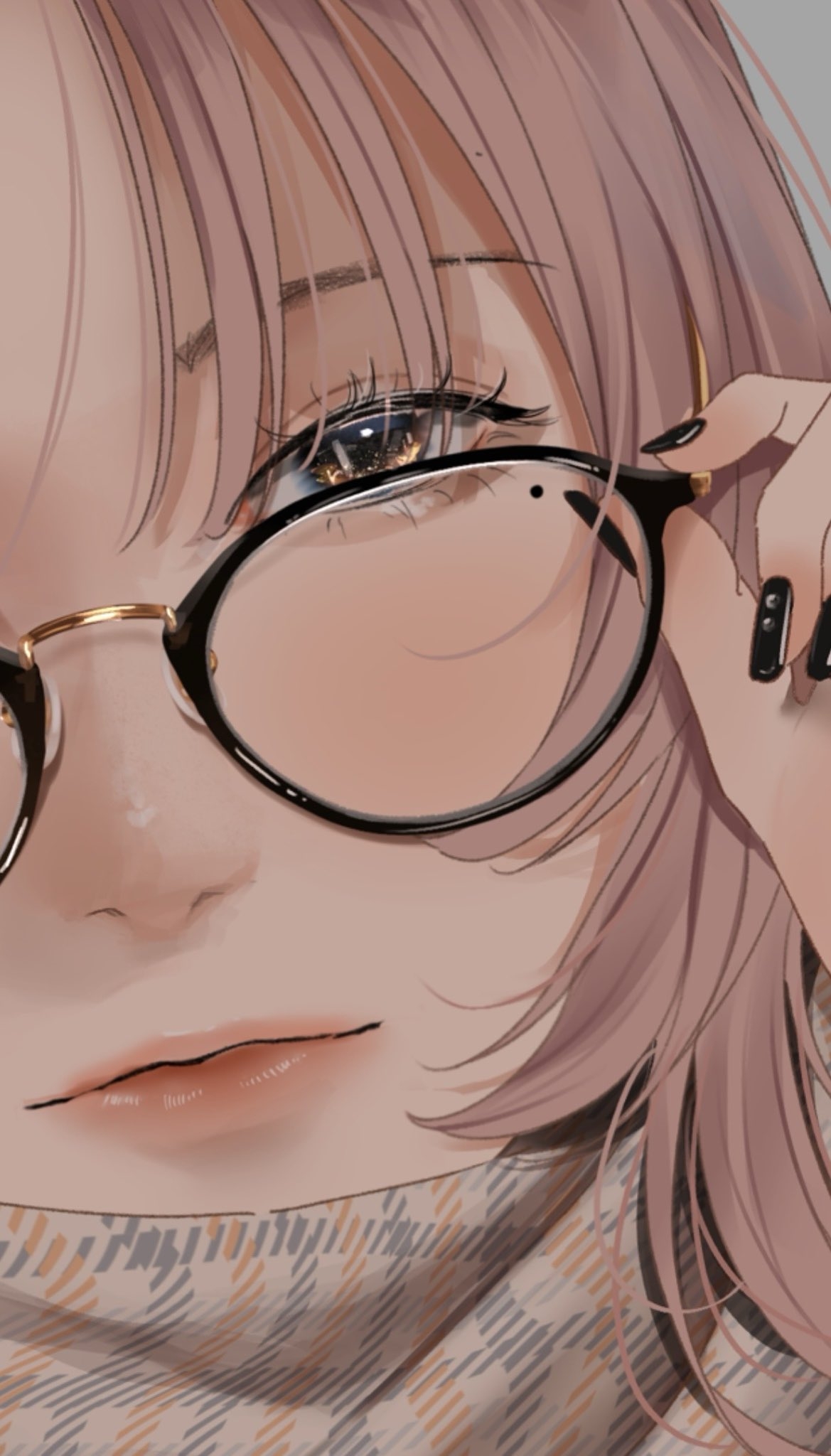 Anime girl with glasses illustration