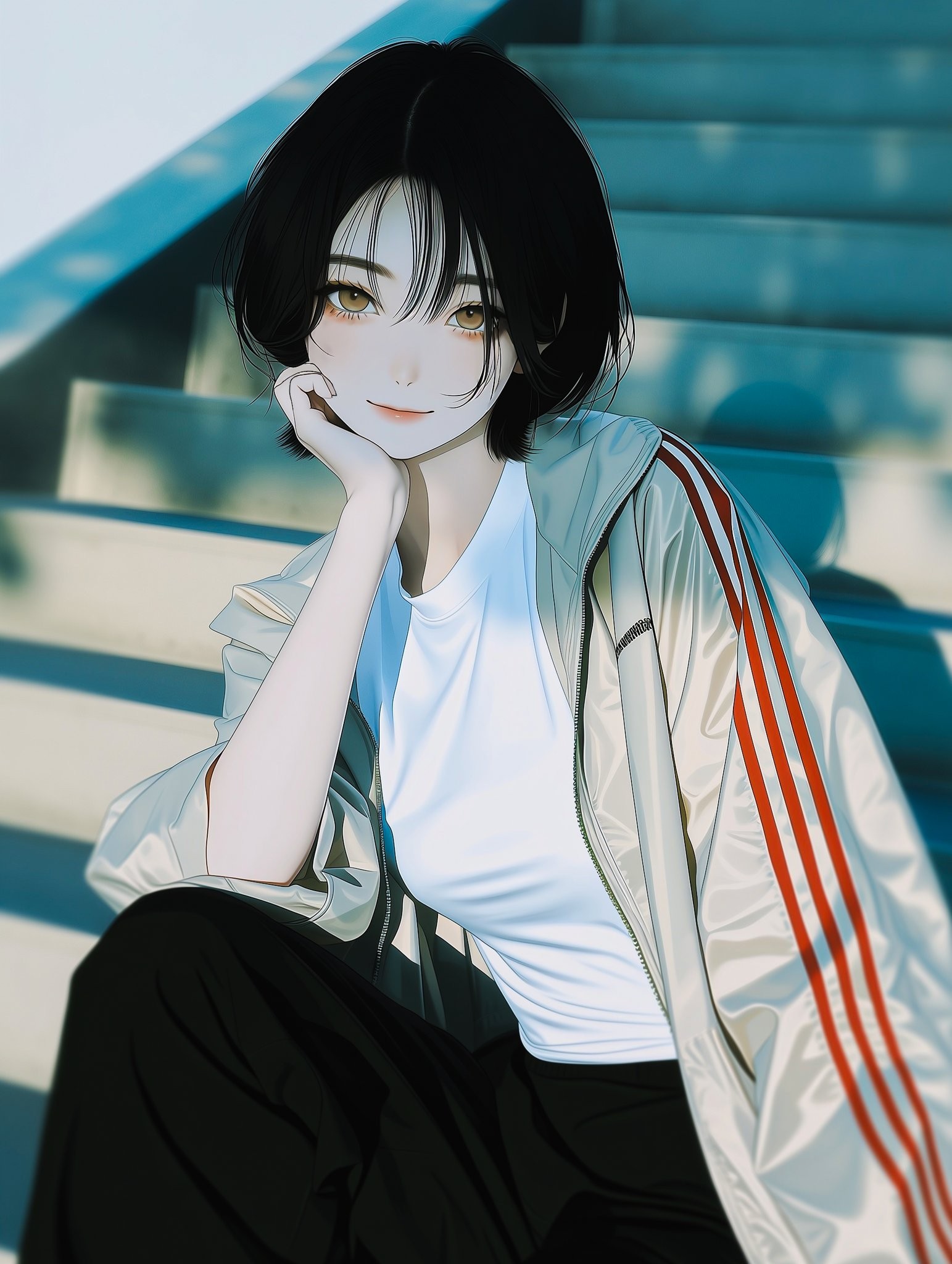 Anime wallpaper of a short-haired girl