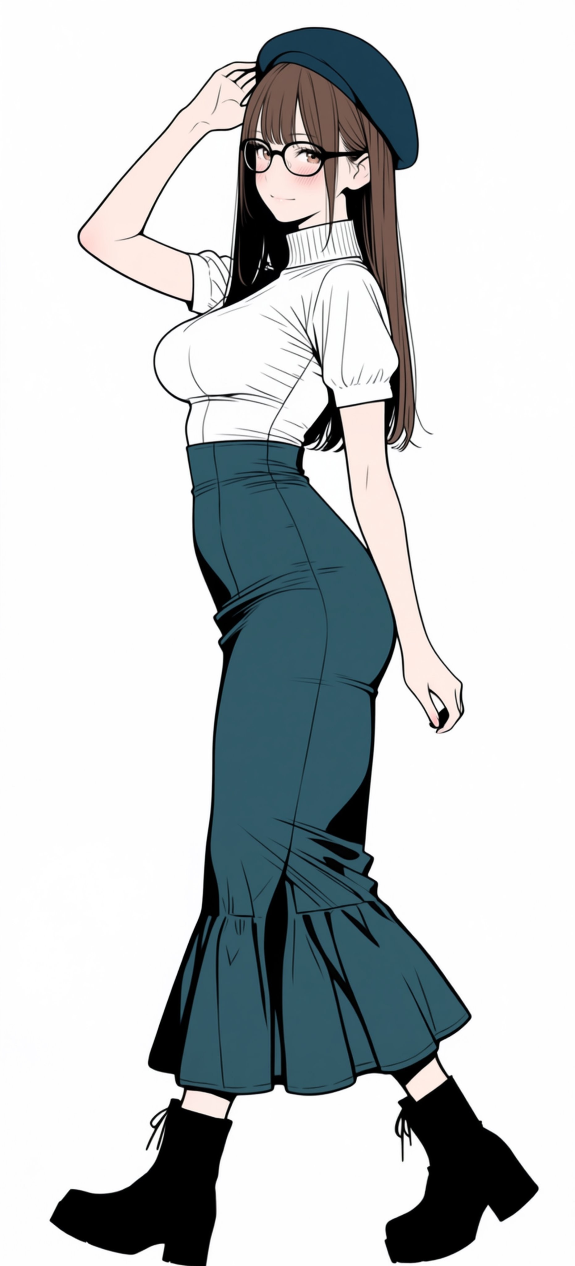 黑白漸變長髮的暗黑系哥特二次元少女