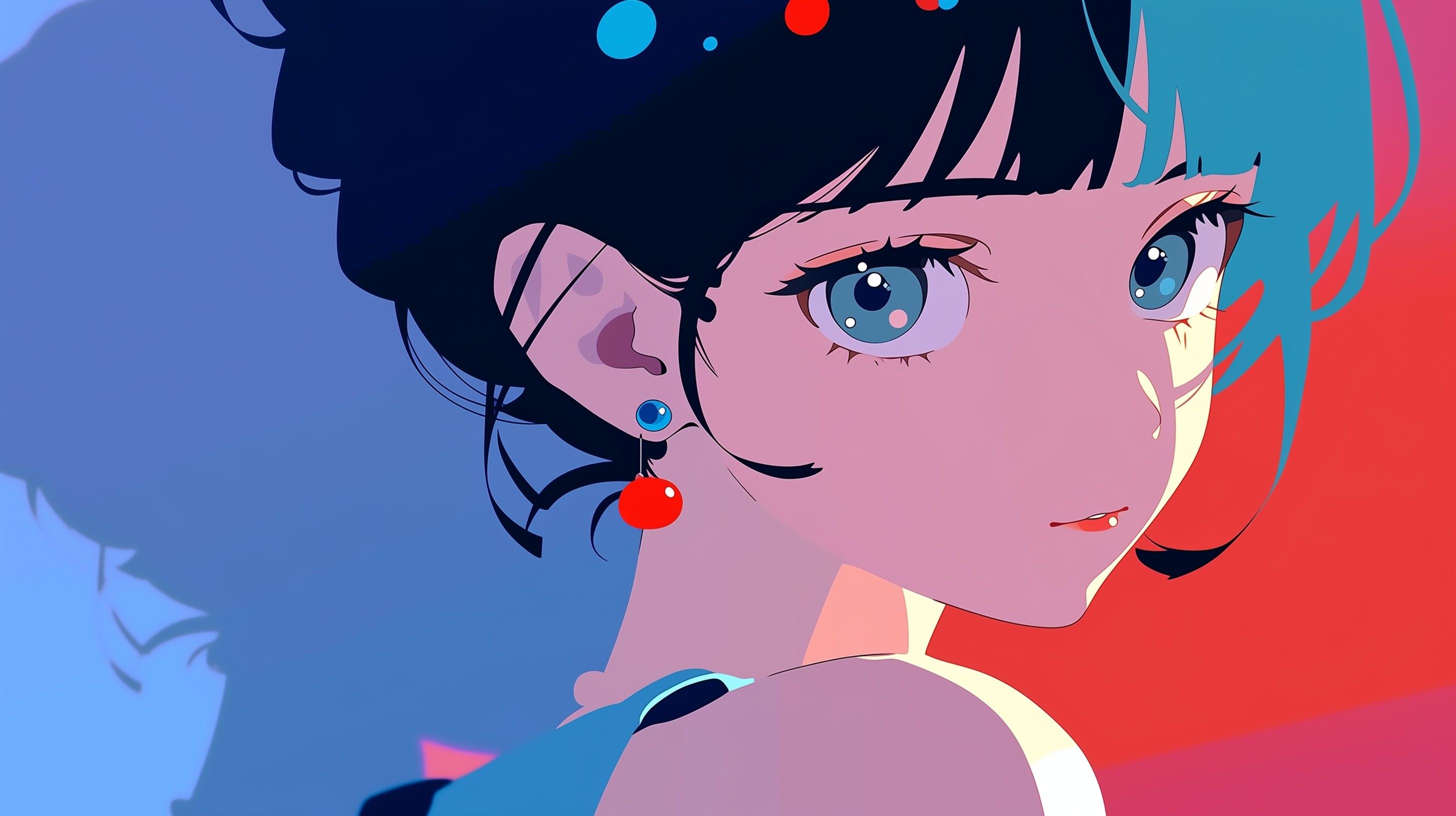 L'artiste pop japonais crée une illustration de fille Lo-fi estivale, mêlant surréalisme pop, art vectoriel plat et doux, esthétique vaporwave, tons de violet pastel et magenta, éclairage cinématographique dramatique, ombre dégradée ambiante, humeur onirique.