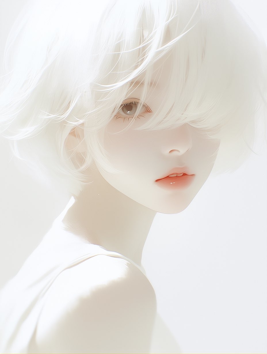 The character is as clean as a porcelain doll, evoking a dreamlike sensation