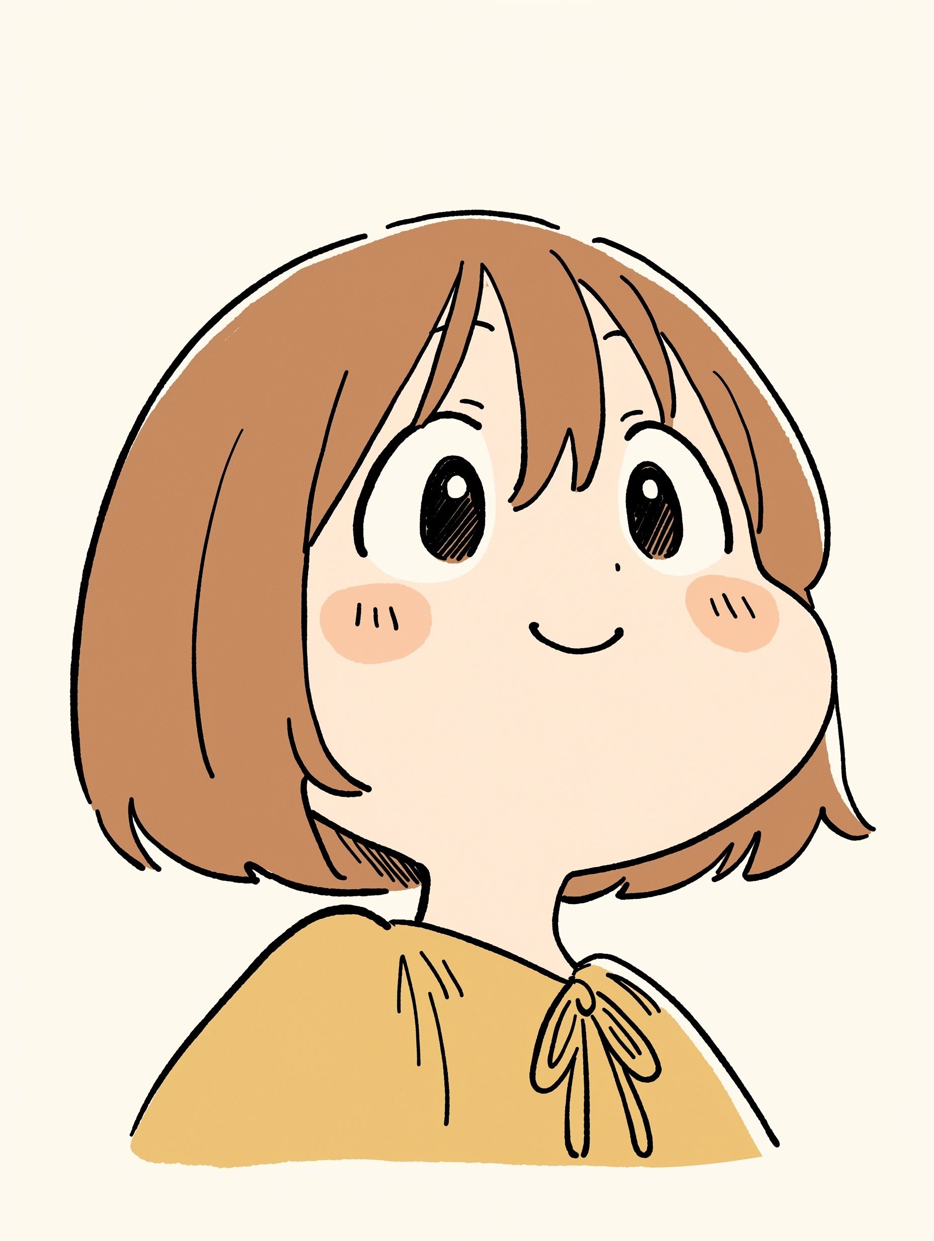 Illustration eines sanften 4-jährigen japanischen Mädchens