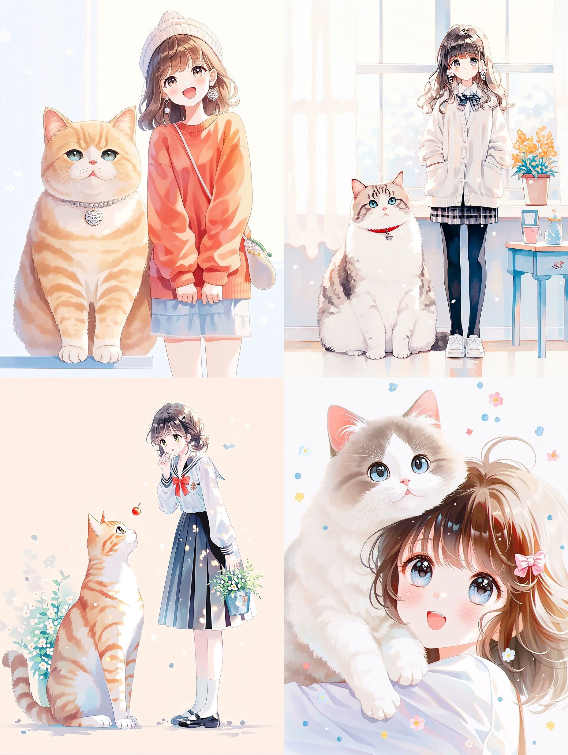 Moments quotidiens doux d'une fille et de son chat