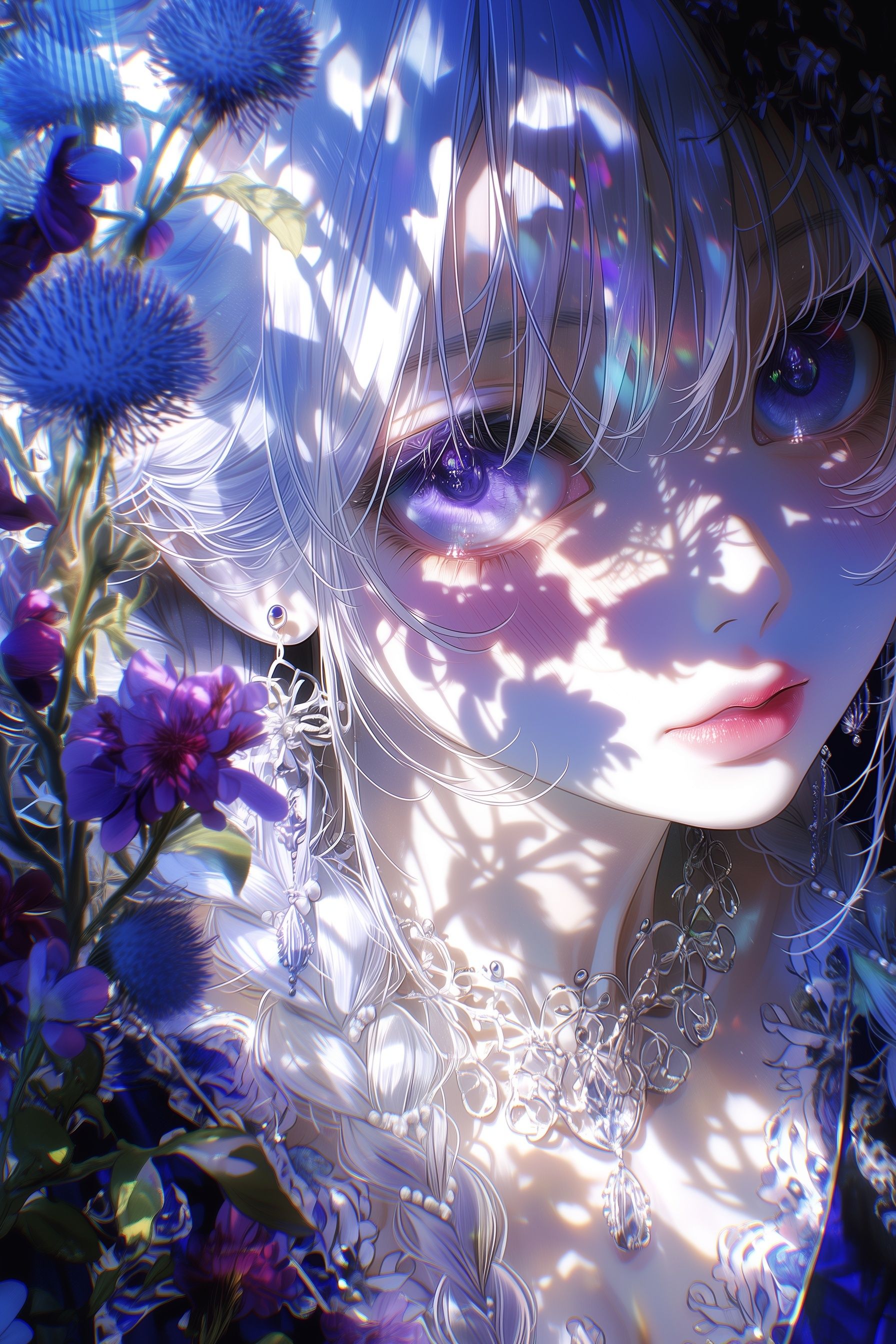 Illustration de mode fantastique dans la peinture à l'encre européenne moderne et fille d'anime éthérée