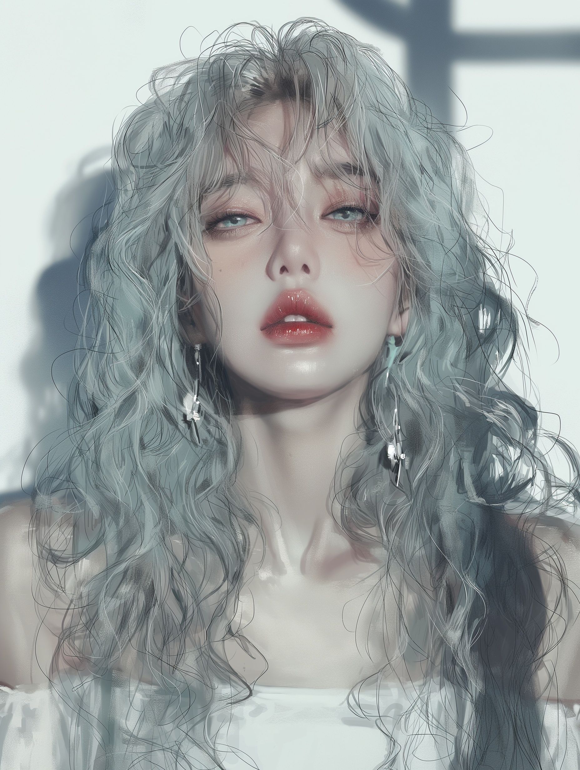 Retrato semirrealista de alta calidad de una elegante mujer coreana de 30 años, centrado en una belleza madura refinada y rasgos faciales detallados.