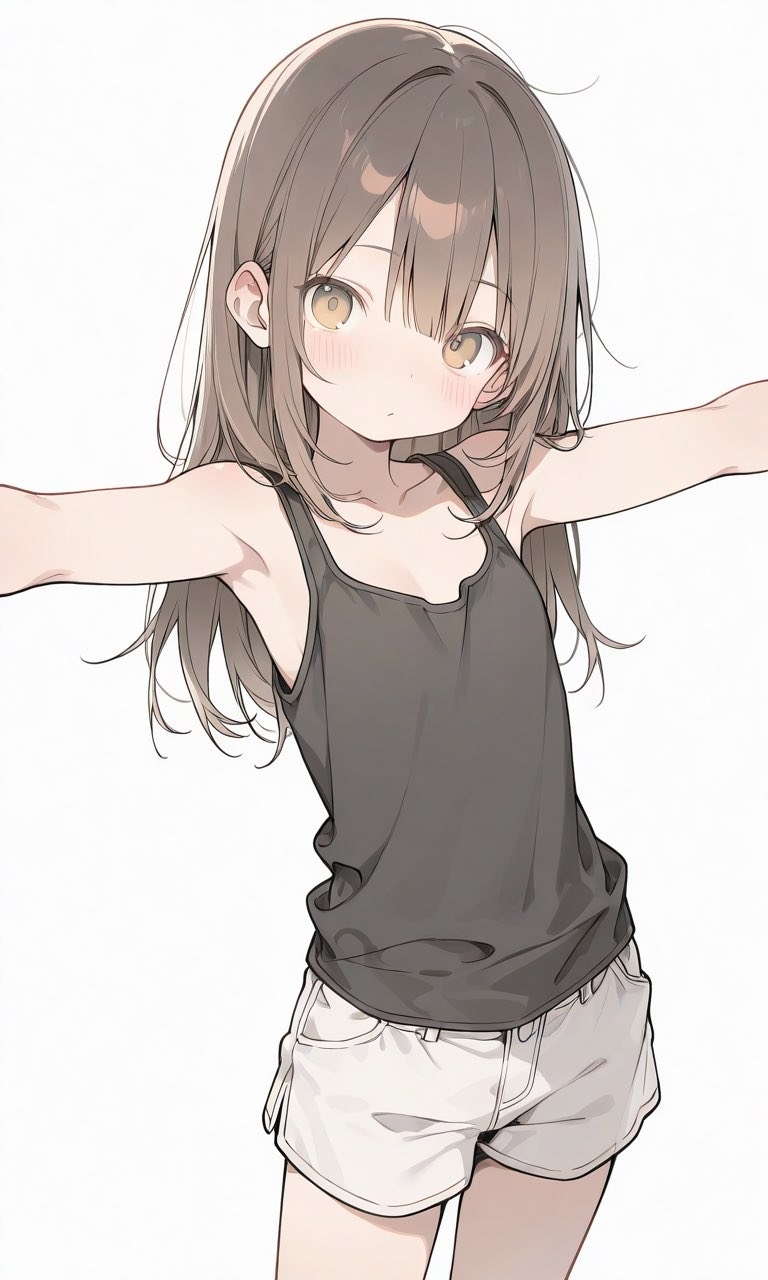 Une fille d'anime montre une pose