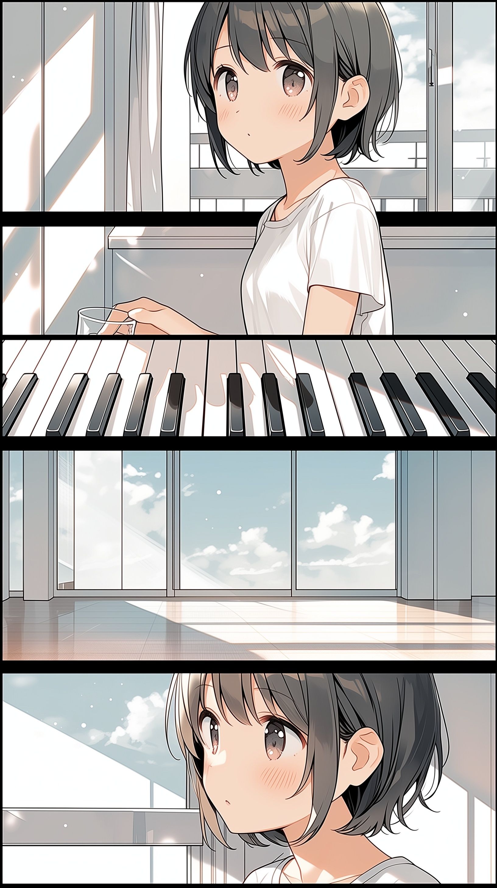 年轻的日本女性在明亮的现代公寓中放松