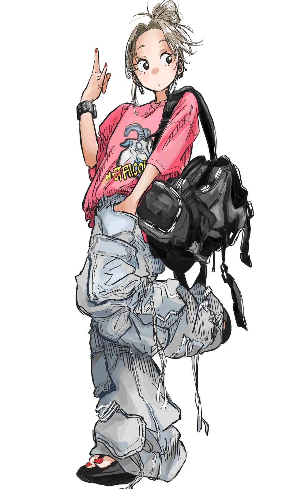 Une jeune femme présente son style dans une illustration dessinée à la main