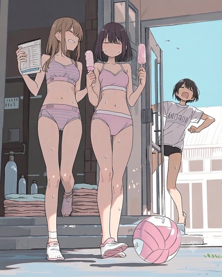 Tres chicas disfrutan del tiempo al aire libre bajo el sol de verano