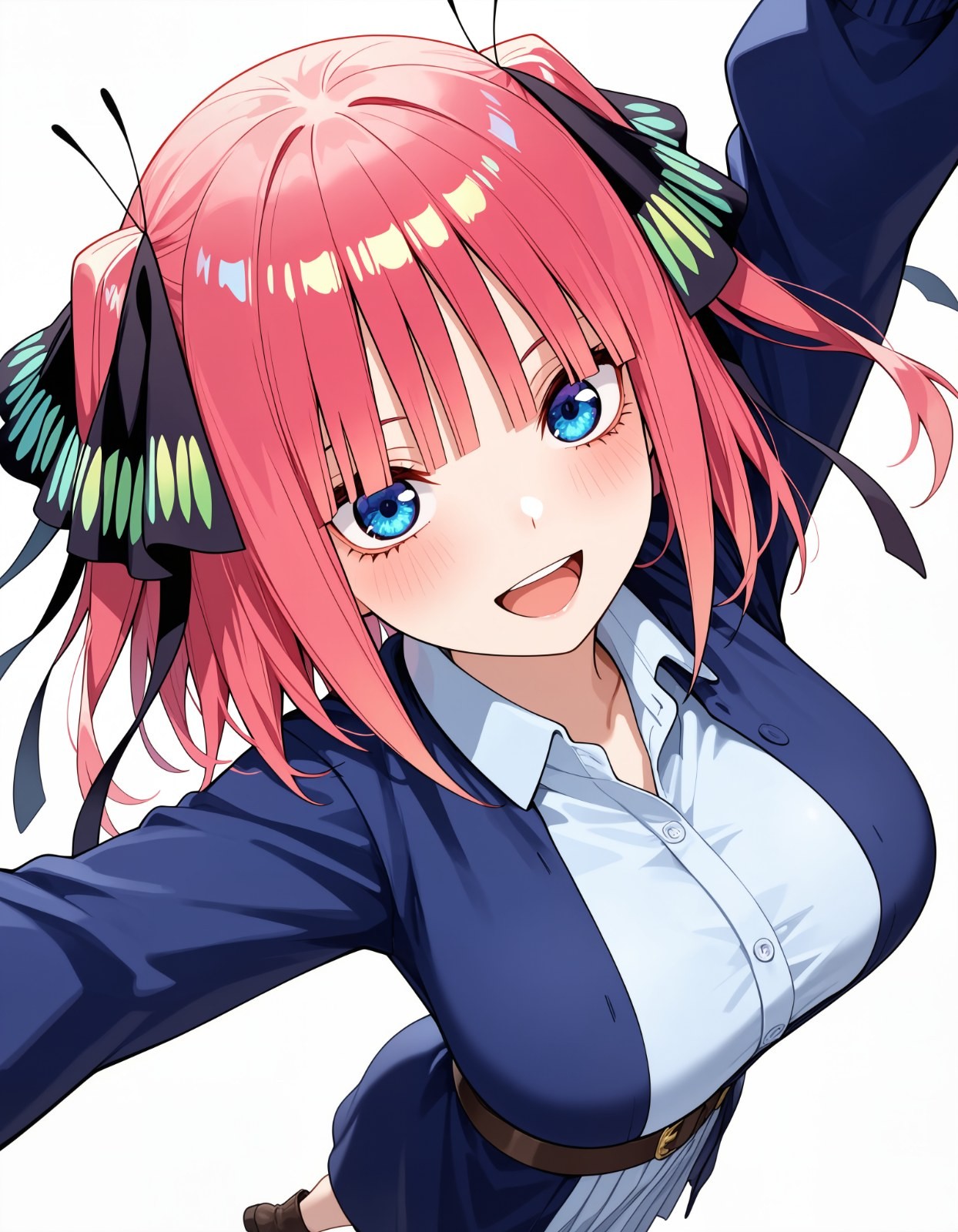 An anime girl took a close-up selfie